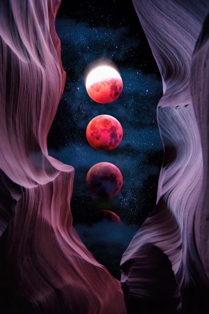 Grand Canyon with Space & Bloody Moon - Collage V